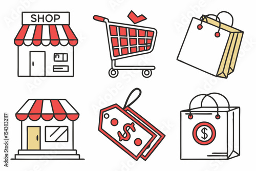shopping icon set