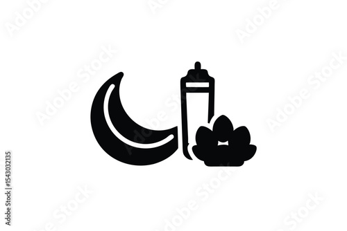 Ramadan Food Icon Pack Dates and Water Logo Design