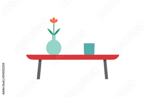 Minimalist Coffee Table with Flower Vase Design simple