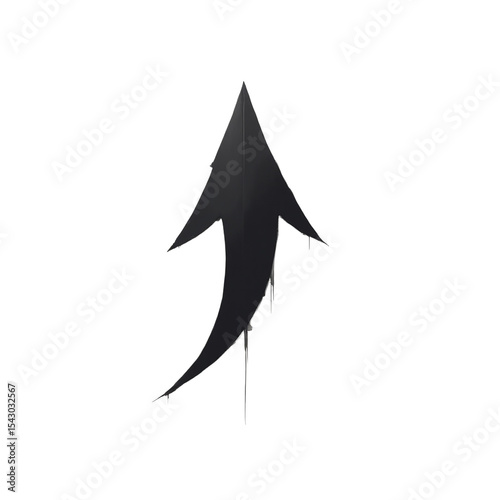 Abstract black dripping arrow upward movement growth