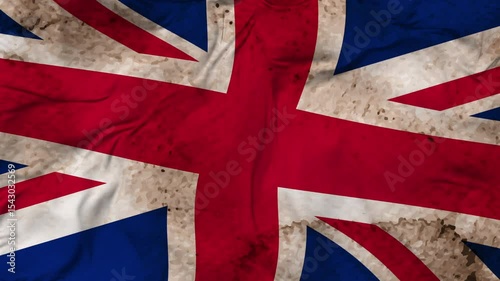 United Kingdom texture flag seamless loop animation. 4K Video