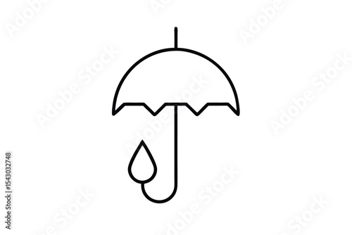 Minimalist Umbrella and Water Droplet Icons Design Set