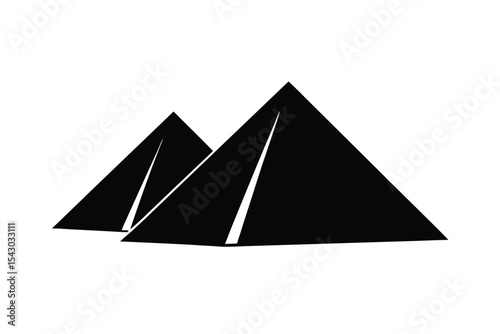 Pyramids of Giza Illustration on White Background detailed