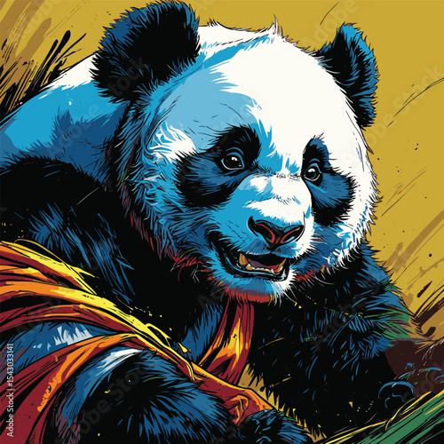 panda vector with high detail and realistic