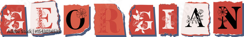 GEORGIAN Floral Typography of a National Identity � Elegant Torn Paper Letter Design