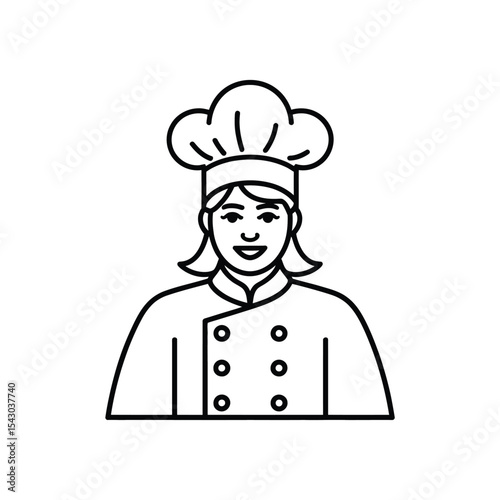 Black Silhouette Female Chef Toque Cooking Uniform woman 1