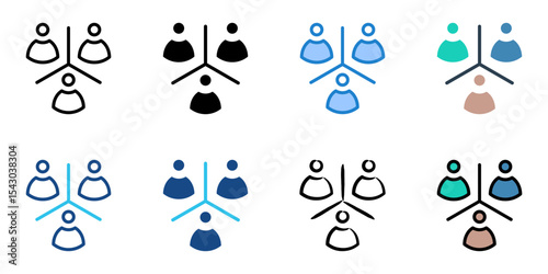 Stakeholders icon set multiple style collection 
