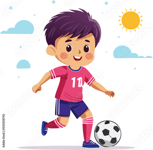 boy playing soccer