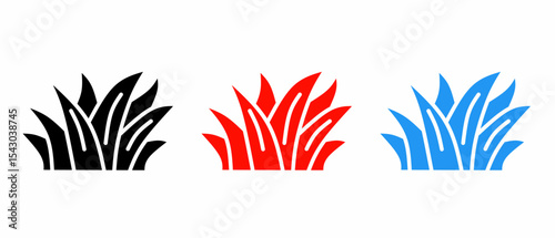 Bush icon illustration set with colorful. Stock vector.