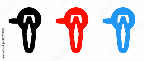 Grinding machine icon illustration set. Stock vector.