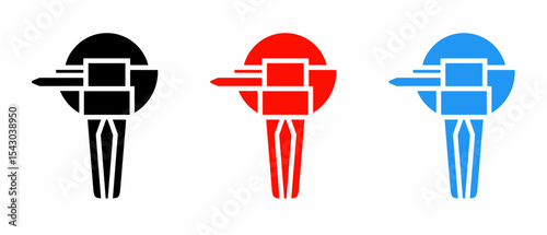 Grinding machine icon illustration set. Stock vector.