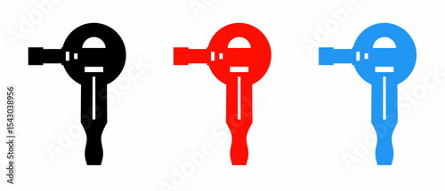 Grinding machine icon illustration set. Stock vector.