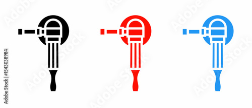 Grinding machine icon illustration set. Stock vector.