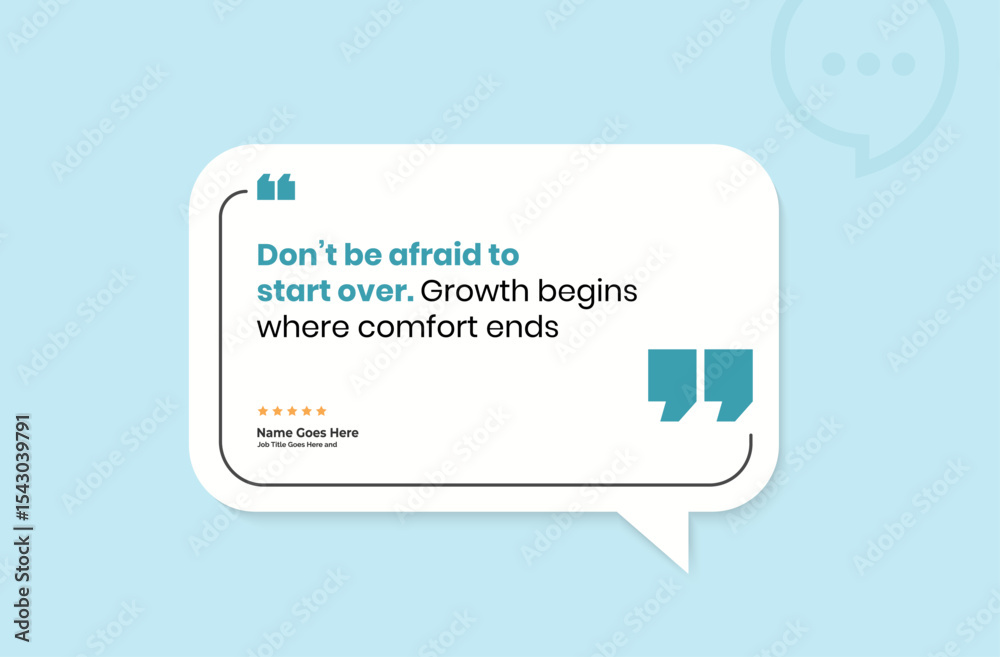 Fototapeta premium Creative Testimonial Editable Vector template, Quote template, speech bubbles, What our Clients Say, Review, Feedback, Infographic Template, positive and inspirational quote , text box design, rate us