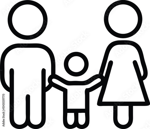 A family of three bonding together happily