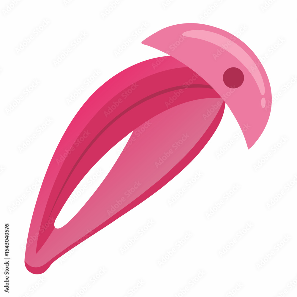 Fototapeta premium Pink Hair Clip Vector | Generative AI Linocut Silhouette Design