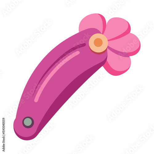 Pink Hair Clip Vector | Generative AI Linocut Silhouette Design