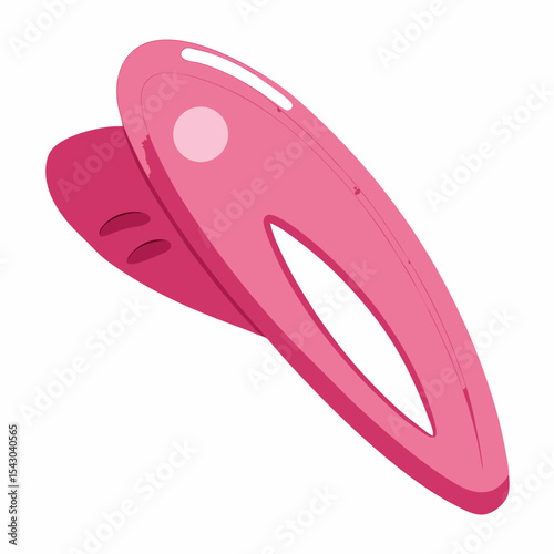 Pink Hair Clip Vector | Generative AI Linocut Silhouette Design