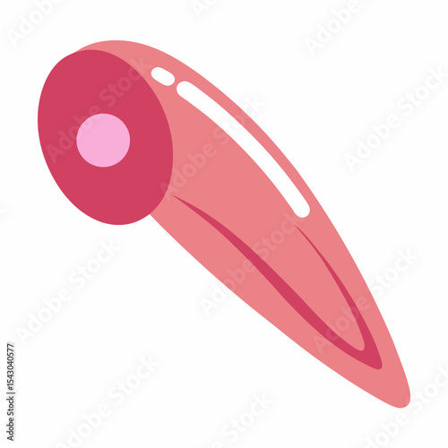 Pink Hair Clip Vector | Generative AI Linocut Silhouette Design