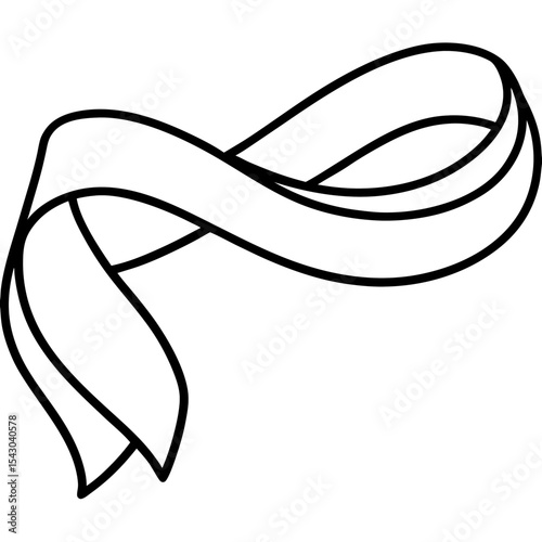 Elegant Satin Ribbon Vector | Generative AI Linocut Silhouette Design