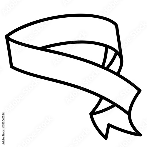 Elegant Satin Ribbon Vector | Generative AI Linocut Silhouette Design