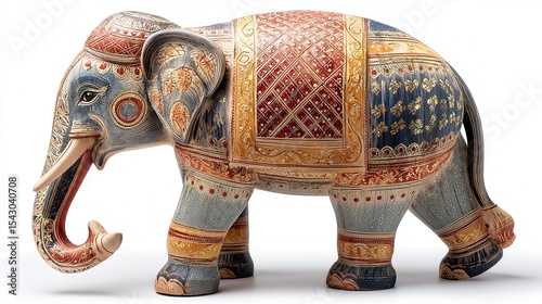 Colorful decorative elephant sculpture figurine.
