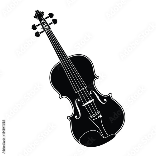 Black Silhouette Violin Musical Instrument String Instrument Classical Music vector