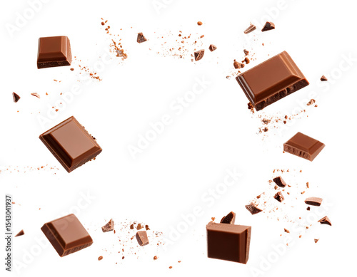 chocolate falling and splashing cut out on transparent png