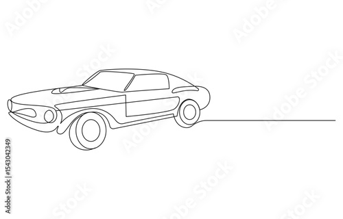 car continuous line art drawing