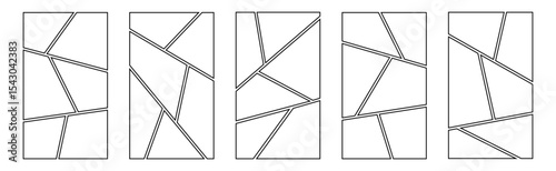Image collage layout template set black color for photo album, comic page, flyer, banner, poster, brochure, booklet, memory wall vector 10 eps