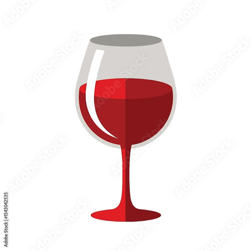 Red Wine Glass Simple Flat Illustration Design wineglass drink