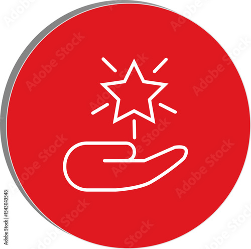 "Wellness support icon showing a hand holding a star, symbolizing care, help, and positivity in life enhancement themes, transparent background."