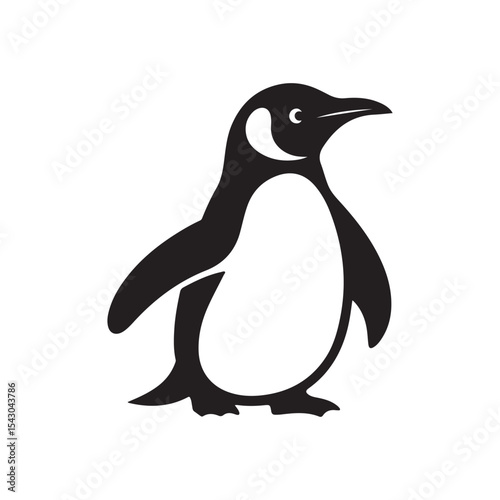 Adorable Penguin Silhouette Vector Illustration for Winter and Animal Themes