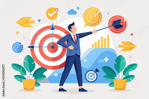 A flat vector illustration of five business people holding large golden stars, symbolizing teamwork, customer satisfaction, five-star ratings, and positive reviews.