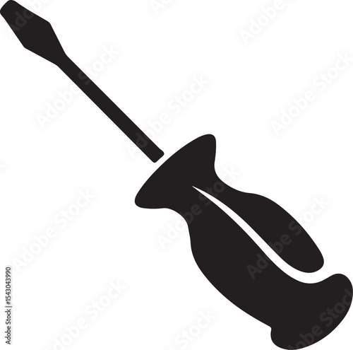 Screwdriver Silhouette Icon Vector for Tool and Repair Designs
