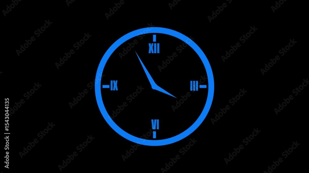 Counting down circular analog clock isolated animation, Minimalist count down clock Counting down circular analog clock isolated animation, Minimalist count down clock