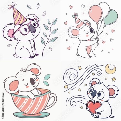 Photography High-Quality koalas Illustrations in Various Styles – SVG Bundle