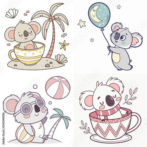 Photography High-Quality koalas Illustrations in Various Styles – SVG Bundle