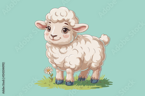 Cute Lamb in Pastel Colors