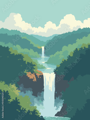 Uganda - Bwindi Impenetrable Forest, Lake Victoria, Murchison Falls in forest emerald, lake teal, falls white, and earth brown
