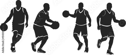  Dynamic Basketball Player Silhouettes: Sport & Athlete Vectors