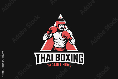 Thai Boxing Fighter Logo