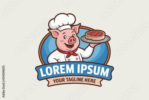 Cute Chef Pig with Pie