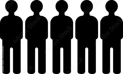 Group of People Icon: Community & Human Silhouette Vector