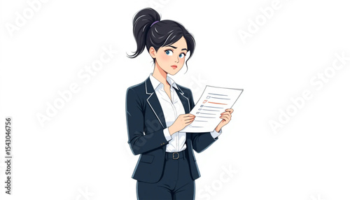 business woman holding a newspaper
