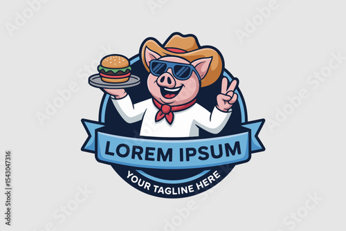 Cowboy Pig Burger Logo