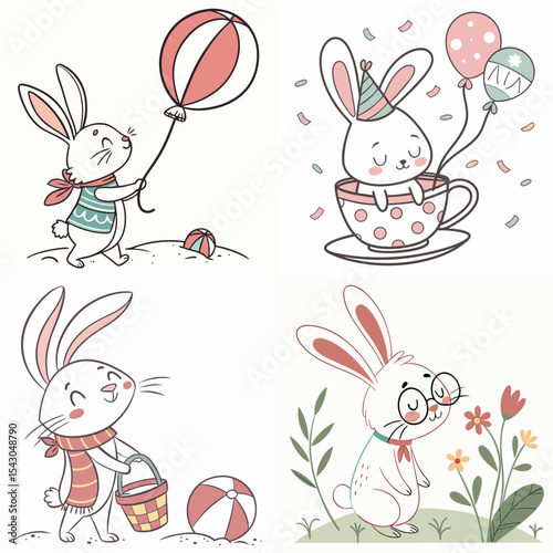 High-Quality bunnys Illustrations in Various Styles – SVG Bundle
