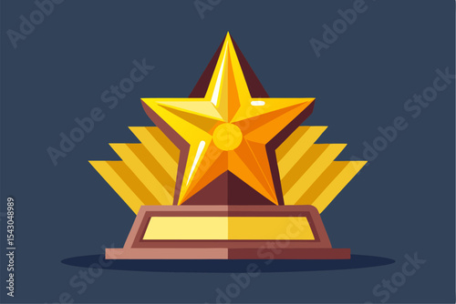 A flat vector illustration of five business people holding large golden stars, symbolizing teamwork, customer satisfaction, five-star ratings, and positive reviews.