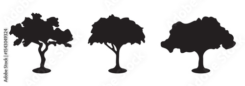  tree silhouette. set of  tree silhouette.