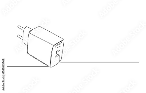 phone charger continuous line art drawing